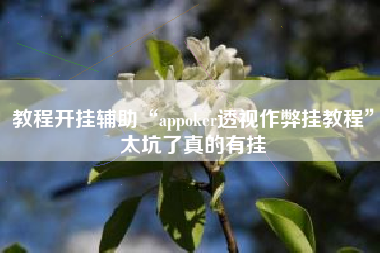 教程开挂辅助“appoker透视作弊挂教程	”太坑了真的有挂