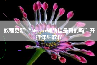 教程更新!“hhpoker辅助挂是真的吗”开挂详细教程