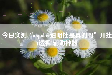 今日实测“appoker透明挂是真的吗”开挂(透视)辅助神器