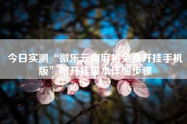 今日实测“微乐云南麻将免费开挂手机版”附开挂脚本详细步骤