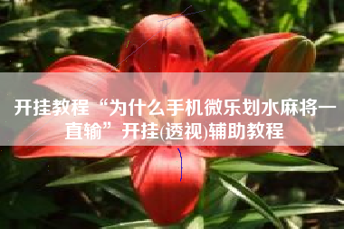 开挂教程“为什么手机微乐划水麻将一直输”开挂(透视)辅助教程