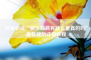 玩家必读“微乐麻将有挂么是真的吗”最新辅助详细教程