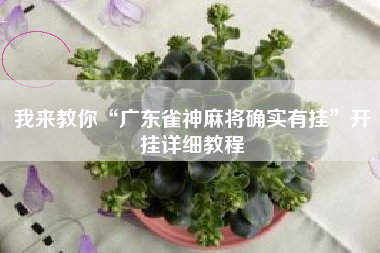 我来教你“广东雀神麻将确实有挂	”开挂详细教程