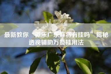 最新教你“微乐广东麻将有挂吗”揭秘透视辅助万能挂用法