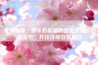 软件分享“微乐必赢辅助器免费安装百度贴吧”开挂详细安装教程