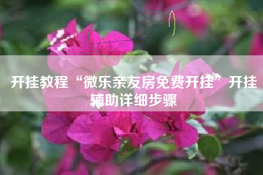 开挂教程“微乐亲友房免费开挂”开挂辅助详细步骤