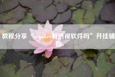 教程分享“wepoker有透视软件吗	”开挂辅助