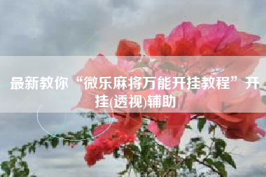 最新教你“微乐麻将万能开挂教程”开挂(透视)辅助