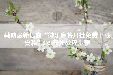 辅助最新信息“微乐麻将开挂免费下载安装”2026开挂教程步骤