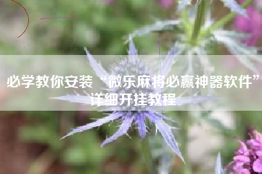 必学教你安装“微乐麻将必赢神器软件”详细开挂教程