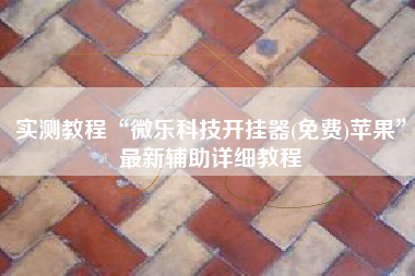 实测教程“微乐科技开挂器(免费)苹果	”最新辅助详细教程