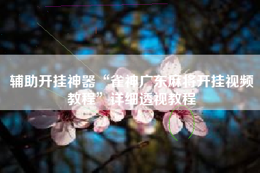 辅助开挂神器“雀神广东麻将开挂视频教程	”详细透视教程