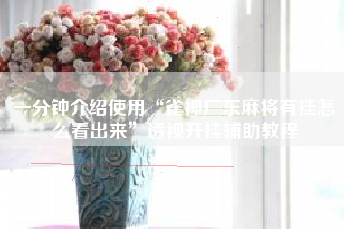 一分钟介绍使用“雀神广东麻将有挂怎么看出来”透视开挂辅助教程