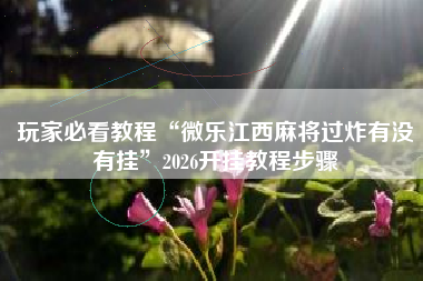 玩家必看教程“微乐江西麻将过炸有没有挂”2026开挂教程步骤