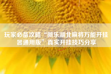 玩家必备攻略“微乐湖北麻将万能开挂器通用版”真实开挂技巧分享