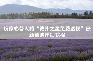 玩家必备攻略“德扑之星免费透视”最新辅助详细教程