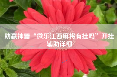 助赢神器“微乐江西麻将有挂吗	”开挂辅助详细