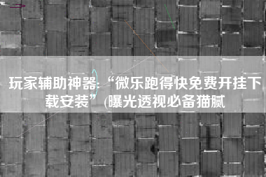 玩家辅助神器:“微乐跑得快免费开挂下载安装”(曝光透视必备猫腻