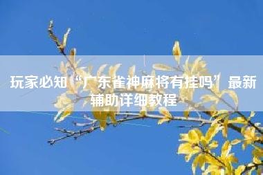 玩家必知“广东雀神麻将有挂吗”最新辅助详细教程