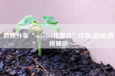 教程分享“wepoker作弊挂	”作弊(透视)透视辅助