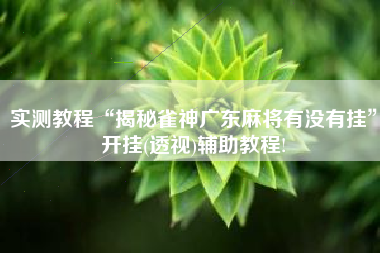 实测教程“揭秘雀神广东麻将有没有挂”开挂(透视)辅助教程!