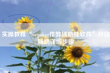实操教程“wepoker作弊辅助挂软件”开挂辅助详细步骤