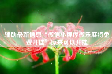 辅助最新信息“微信小程序微乐麻将免费开挂	”原来可以开挂