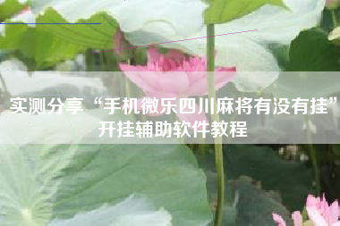 实测分享“手机微乐四川麻将有没有挂”开挂辅助软件教程