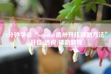 3分钟学会“wepoker德州开挂辅助方法	”开挂(透视)辅助教程