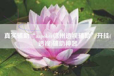 真实辅助“aapoker德州透视辅助	”开挂(透视)辅助神器