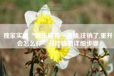独家实测“微乐麻将一直输,注销了,重开会怎么样”开挂辅助详细步骤