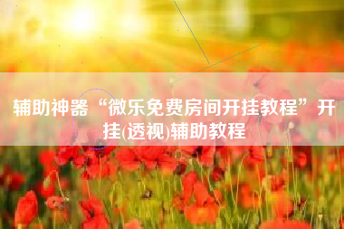 辅助神器“微乐免费房间开挂教程”开挂(透视)辅助教程