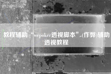 教程辅助“wepoker透视脚本”(作弊)辅助透视教程