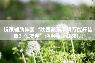 玩家辅助神器“陕西微乐麻将万能开挂器怎么发现	”通用版下载教程!