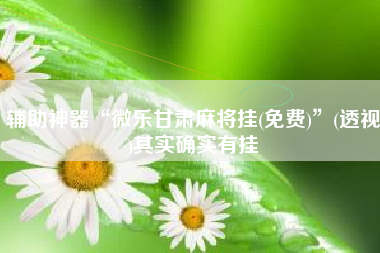 辅助神器“微乐甘肃麻将挂(免费)”(透视)其实确实有挂