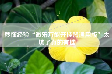 秒懂经验“微乐万能开挂器通用版	”太坑了真的有挂