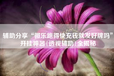 辅助分享“微乐跑得快充钱就发好牌吗	”开挂神器{透视辅助}全揭秘