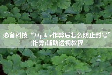 必备科技“AApoker作弊后怎么防止封号”(作弊)辅助透视教程