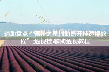 辅助盘点“德扑之星辅助器开挂透视教程”(透视挂)辅助透视教程