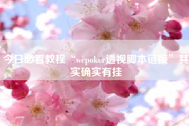 今日必看教程“wepoker透视脚本链接”其实确实有挂