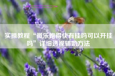 实操教程“微乐跑得快有挂吗可以开挂吗	”详细透视辅助方法