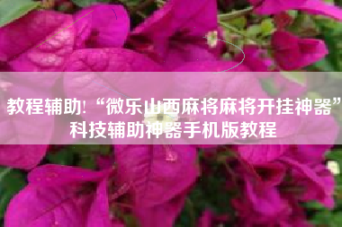 教程辅助!“微乐山西麻将麻将开挂神器”科技辅助神器手机版教程