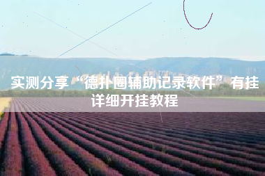 实测分享“德扑圈辅助记录软件”有挂详细开挂教程