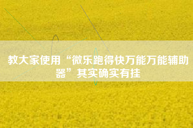 教大家使用“微乐跑得快万能万能辅助器”其实确实有挂