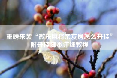 重磅来袭“微乐麻将亲友房怎么开挂	”附开挂脚本详细教程