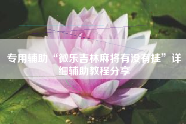 专用辅助“微乐吉林麻将有没有挂	”详细辅助教程分享