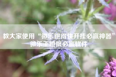 教大家使用“微乐跑得快开挂必赢神器”微乐干瞪眼必赢软件