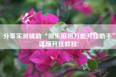 分享实测辅助“微乐麻将万能开挂助手”详细开挂教程!