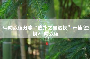辅助教程分享“德扑之星透视”开挂(透视)辅助教程