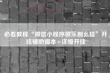 必看教程“微信小程序微乐刨幺挂”开挂辅助脚本+详细开挂